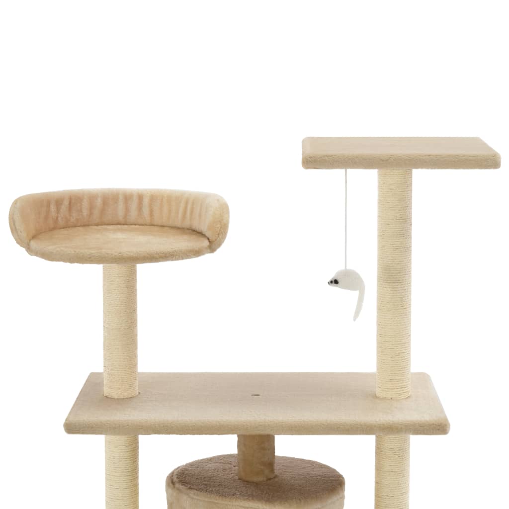 Bézs macskabútor szizál kaparófákkal 95 cm - Image 4