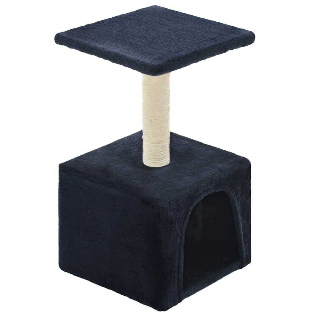Sötétkék macskabútor szizál kaparófával 55 cm - Image 2