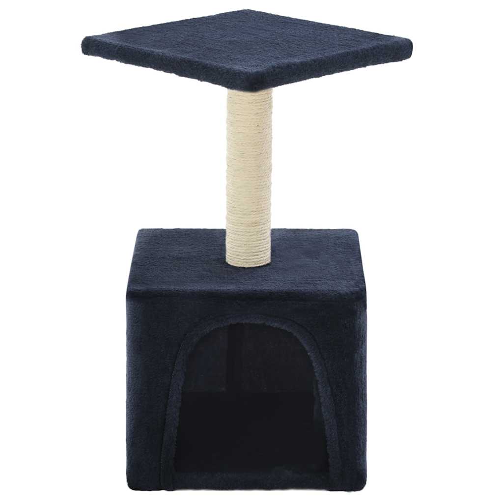 Sötétkék macskabútor szizál kaparófával 55 cm - Image 3