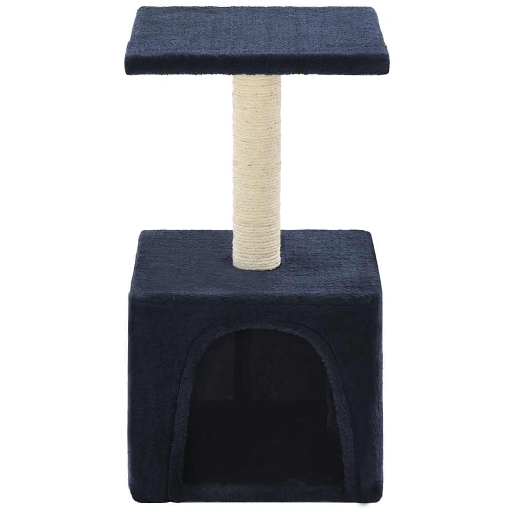 Sötétkék macskabútor szizál kaparófával 55 cm - Image 4