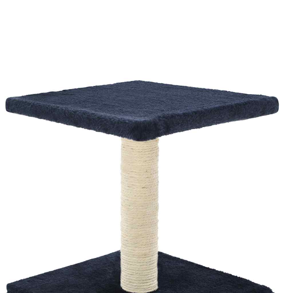 Sötétkék macskabútor szizál kaparófával 55 cm - Image 5