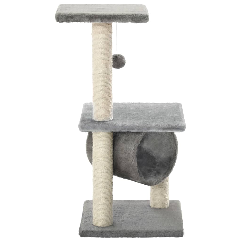 Szürke macskabútor szizál kaparófákkal 65 cm - Image 3