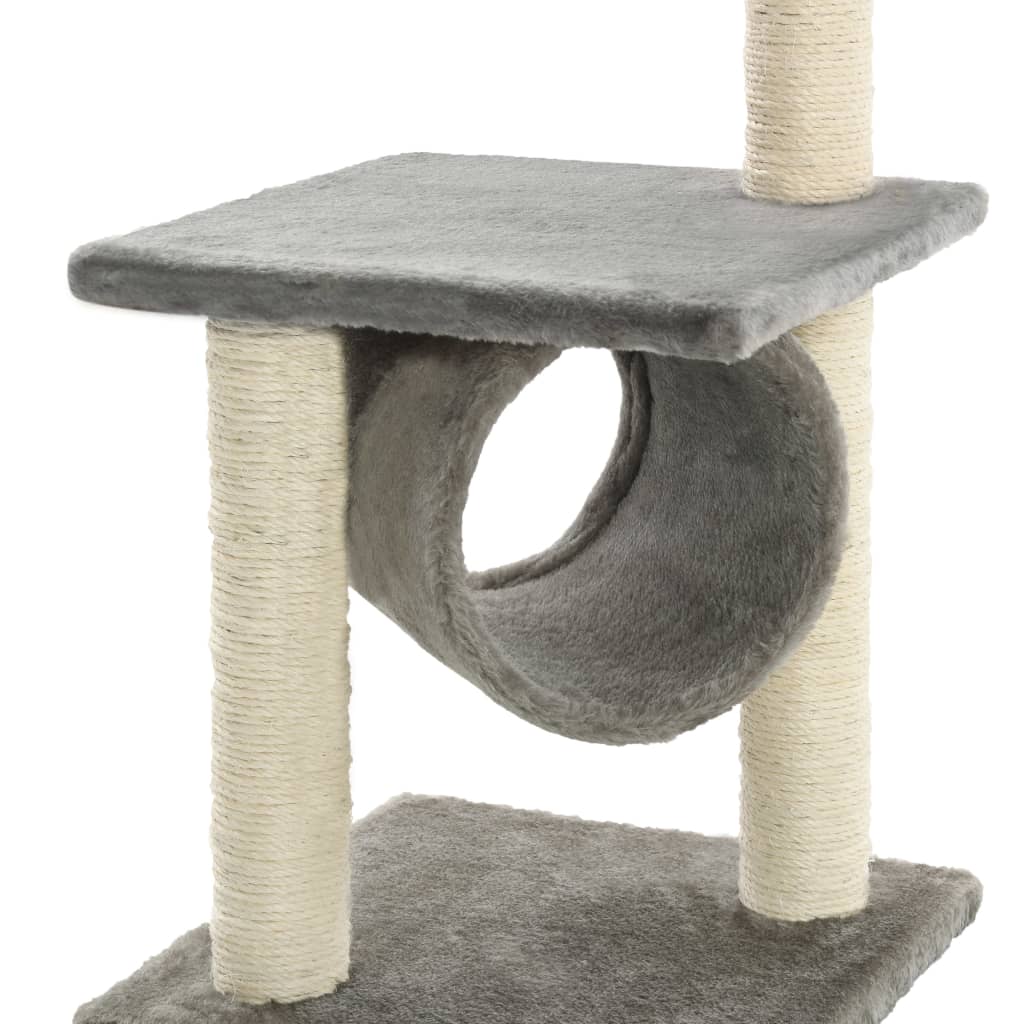 Szürke macskabútor szizál kaparófákkal 65 cm - Image 5