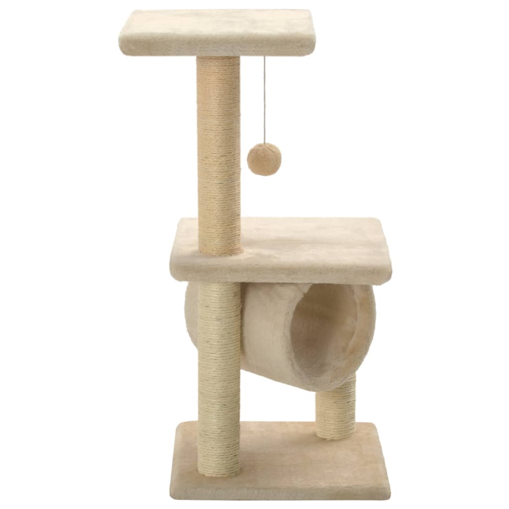Bézs macskabútor szizál kaparófákkal 65 cm - Image 3
