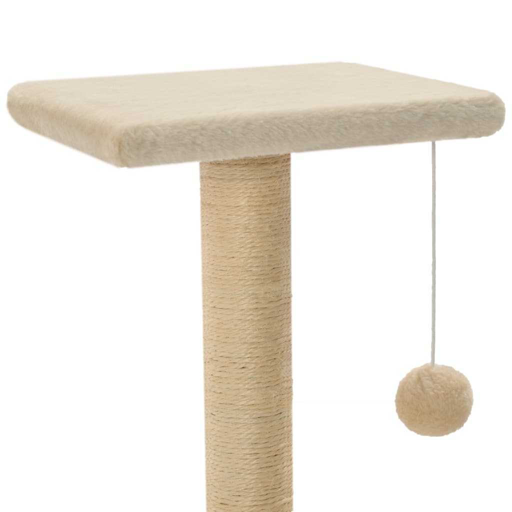 Bézs macskabútor szizál kaparófákkal 65 cm - Image 4