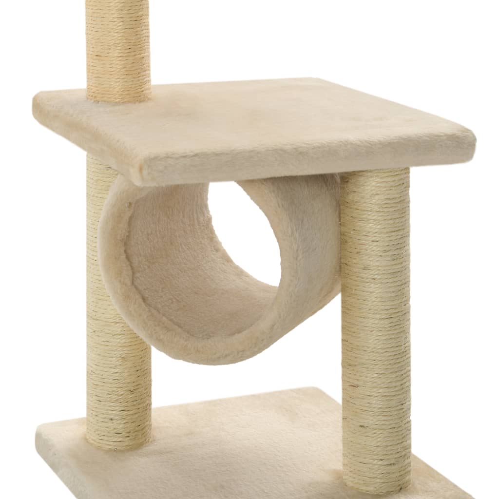 Bézs macskabútor szizál kaparófákkal 65 cm - Image 5