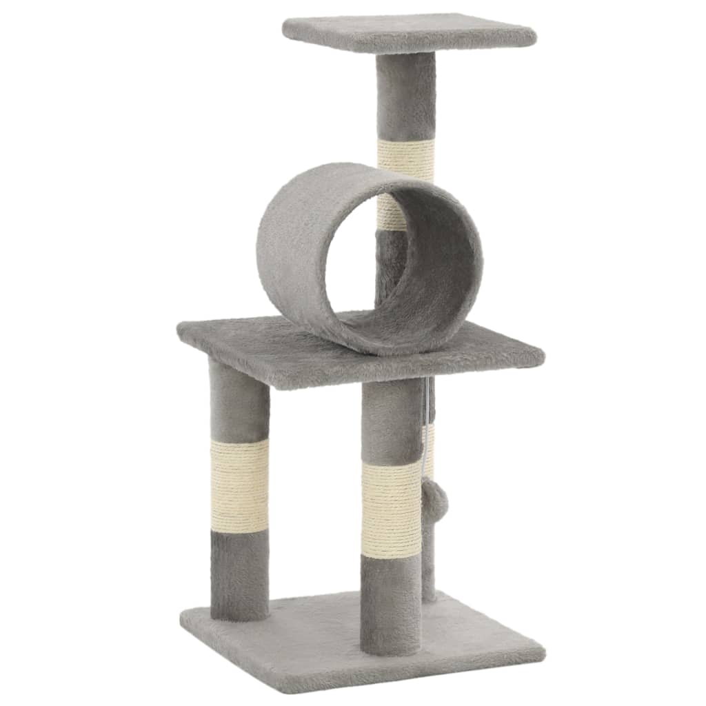 Szürke macskabútor szizál kaparófákkal 65 cm - Image 2