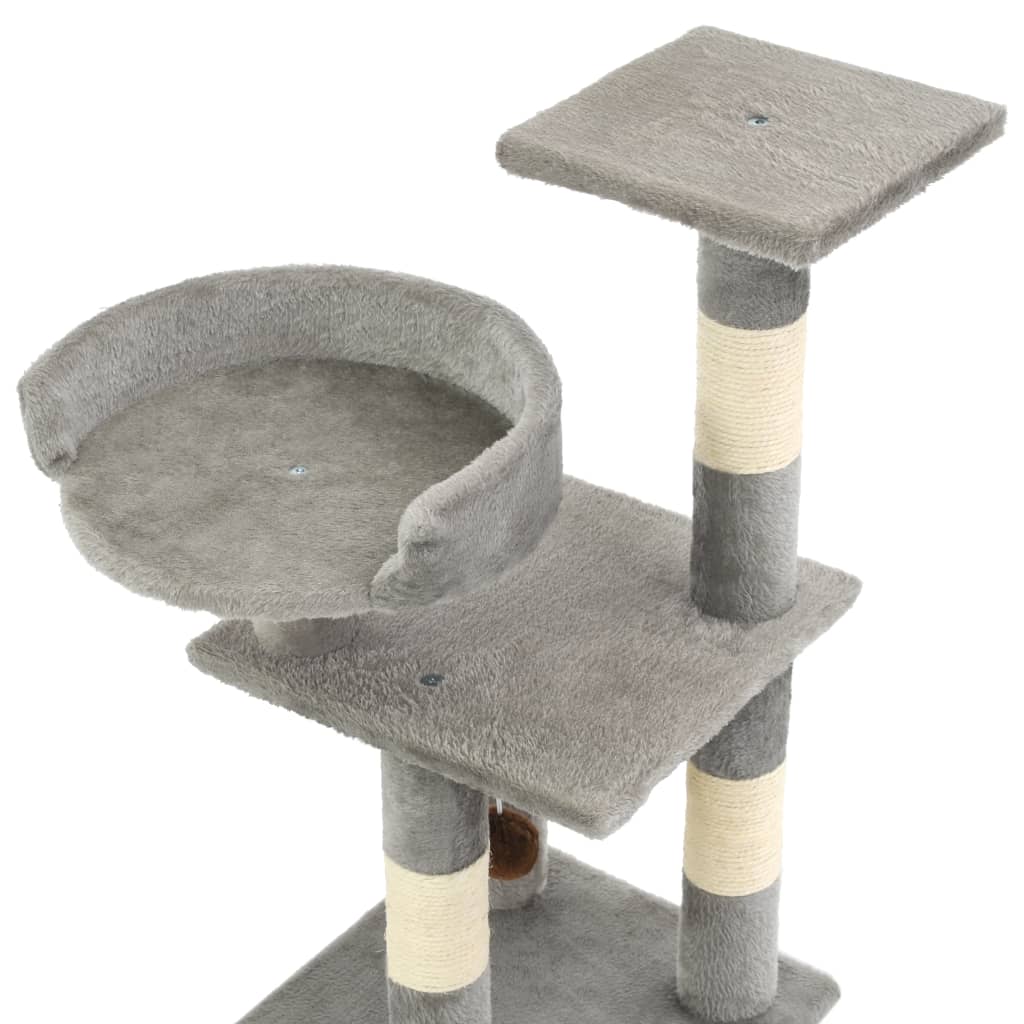 Szürke macskabútor szizál kaparófákkal 65 cm - Image 3