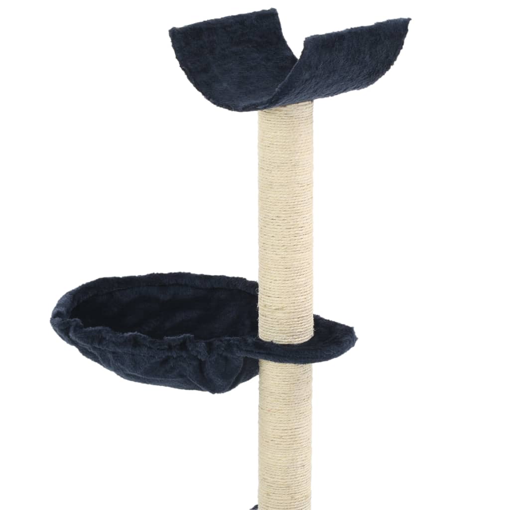 Kék macskabútor szizál kaparófákkal 105 cm - Image 3
