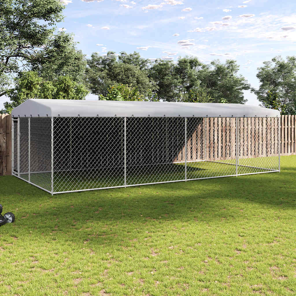 Kültéri kutyakennel tetővel 7,6 x 3,8 x 2,3 m