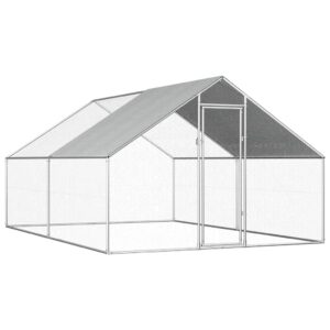 Kültéri horganyzott acél tyúkól 2,75 x 4 x 1,92 m