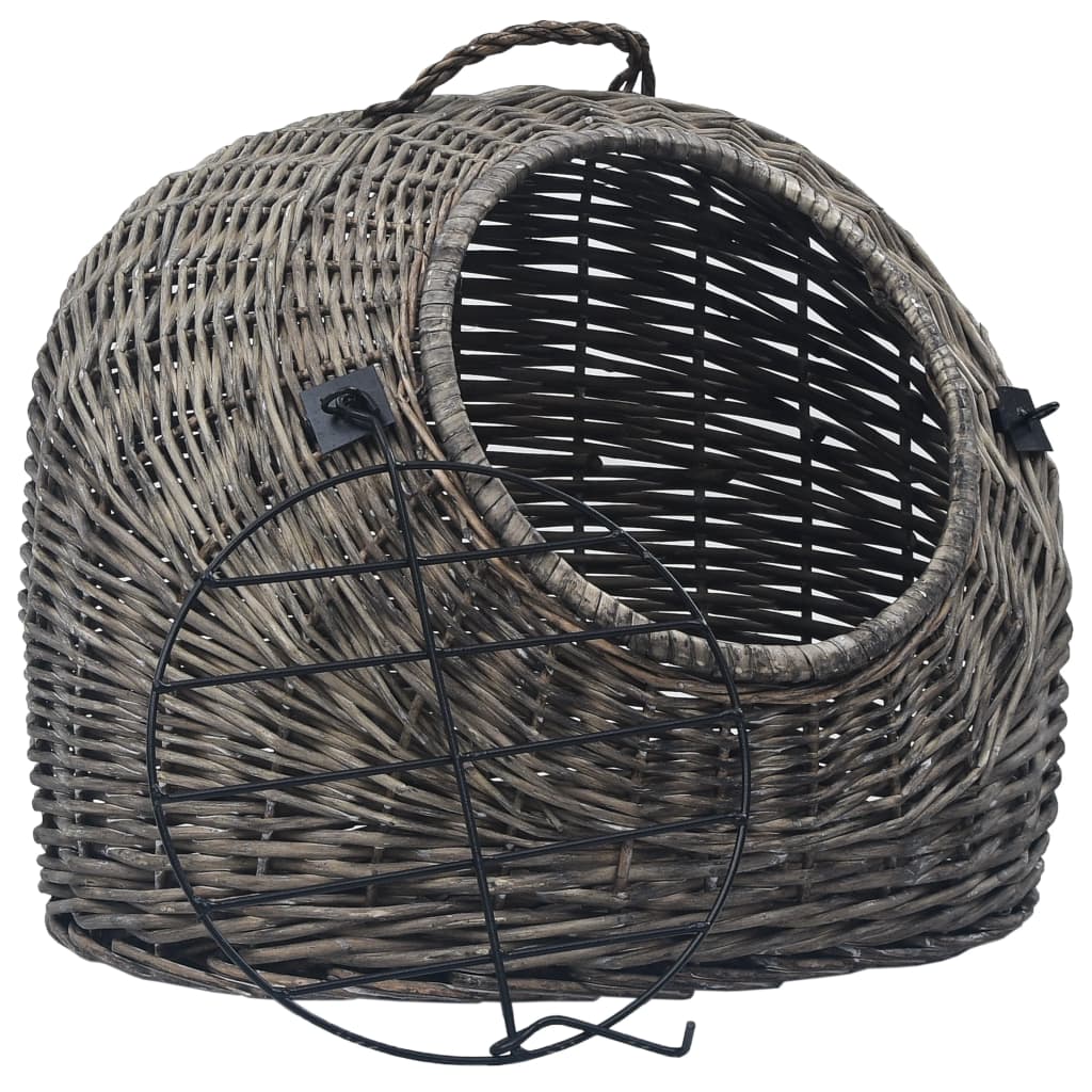 Szürke természetes fűzfa macskaszállító kosár 60 x 45 x 45 cm - Image 2