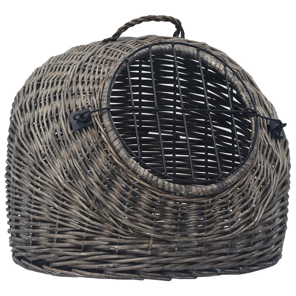 Szürke természetes fűzfa macskaszállító kosár 60 x 45 x 45 cm - Image 3