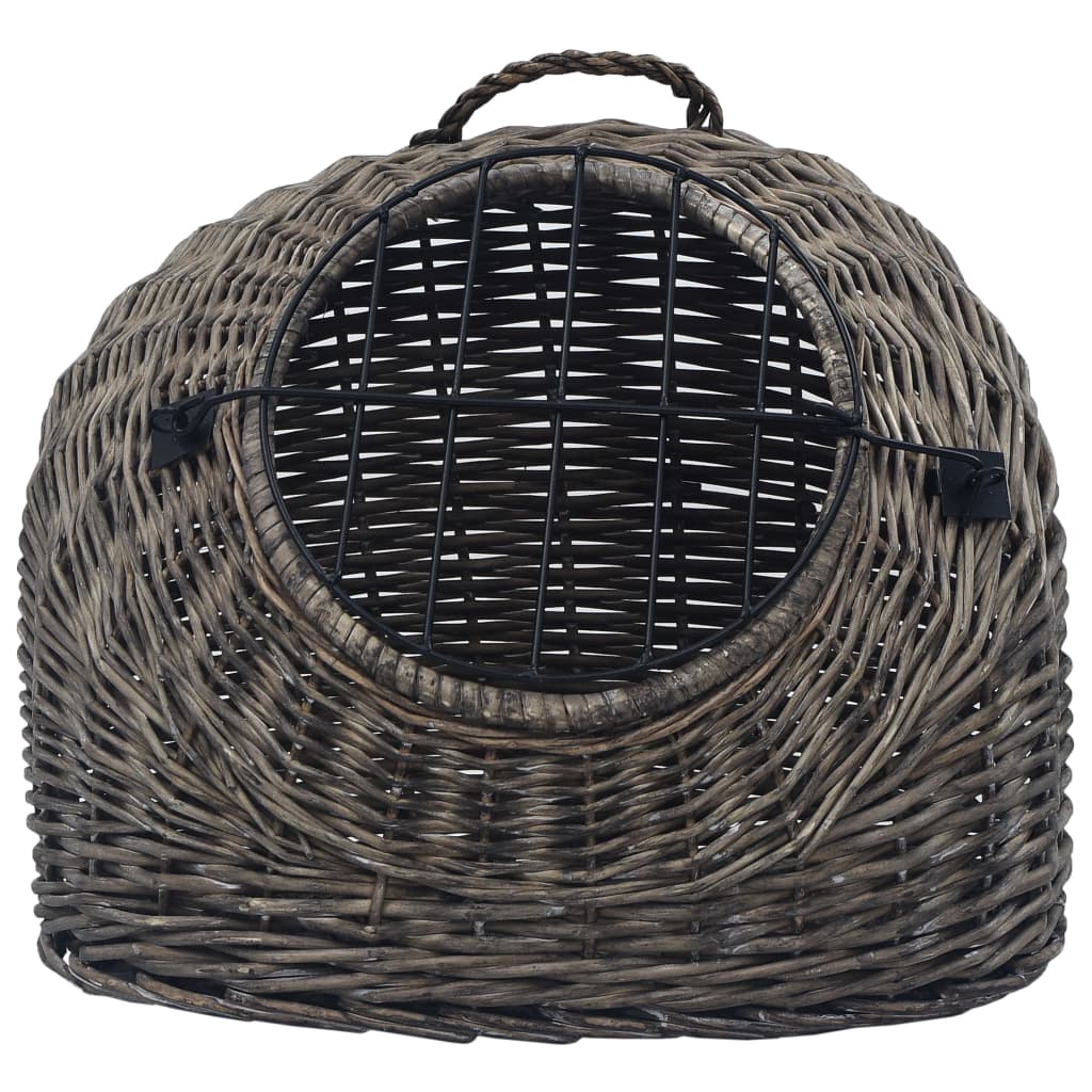 Szürke természetes fűzfa macskaszállító kosár 60 x 45 x 45 cm - Image 4