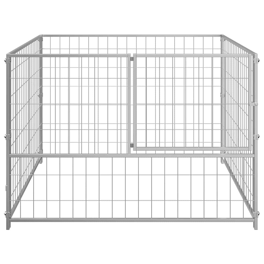 Ezüst acél kutyakennel 100 x 100 x 70 cm - Image 4