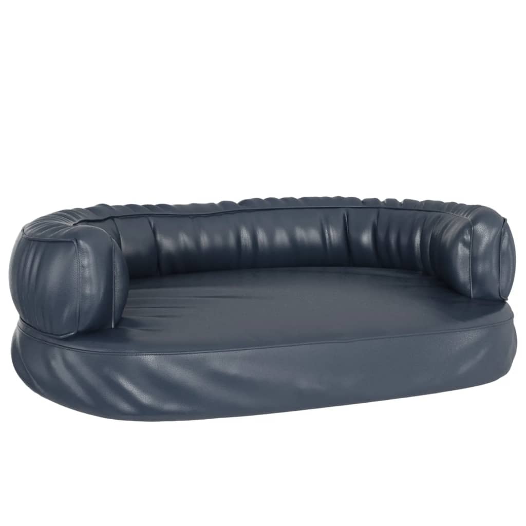 Sötétkék ergonomikus műbőr kutyaágy 75 x 53 cm - Image 2