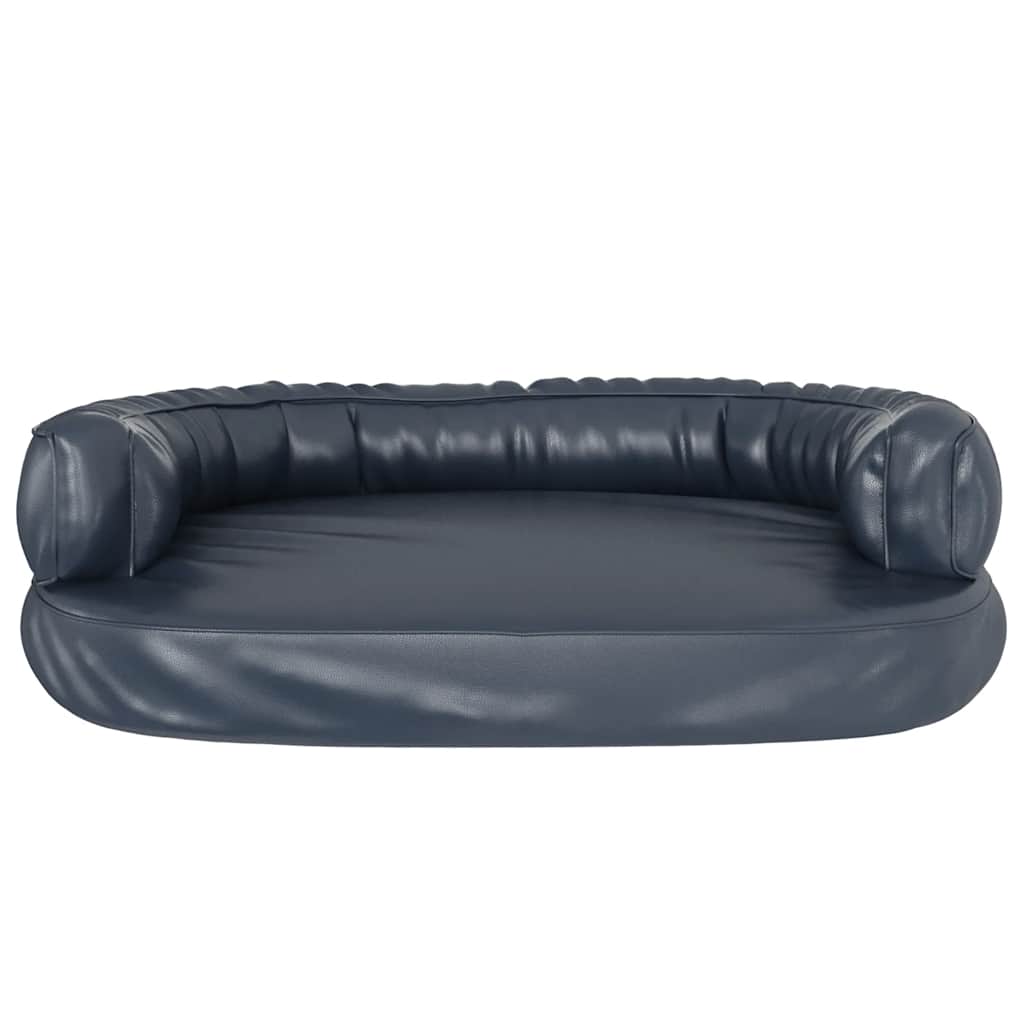 Sötétkék ergonomikus műbőr kutyaágy 88 x 65 cm - Image 3