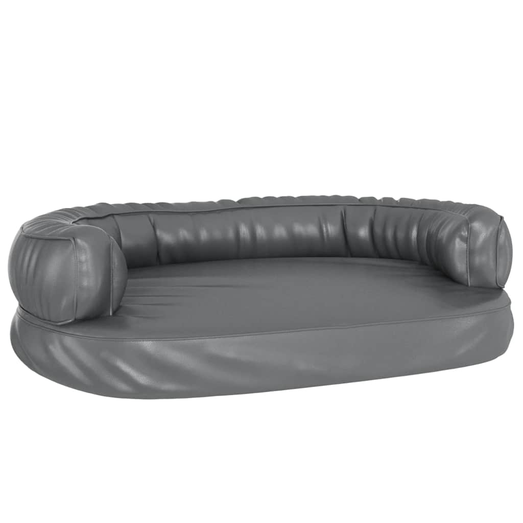 Szürke ergonomikus műbőr kutyaágy 75 x 53 cm - Image 2