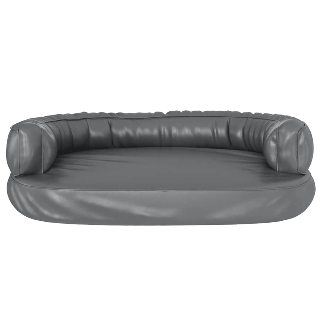 Szürke ergonomikus műbőr kutyaágy 75 x 53 cm - Image 3