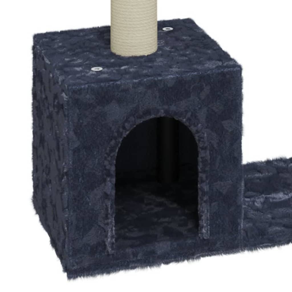 Sötétszürke macskabútor szizál kaparófákkal 60 cm - Image 4