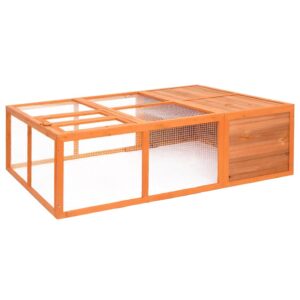 Tömör fenyőfa kerti állatketrec 150 x 100 x 50 cm