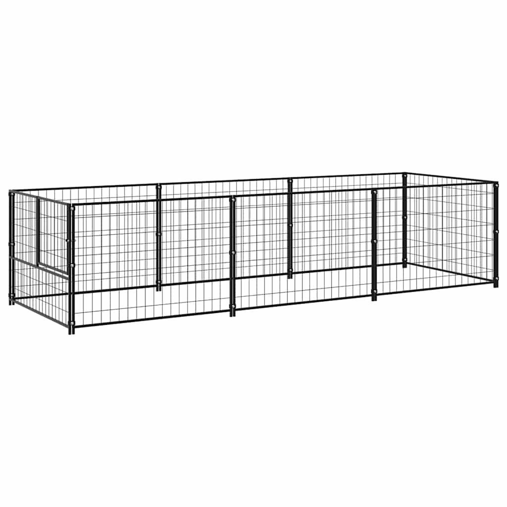 Fekete acél kutyakennel 3 m² - Image 2