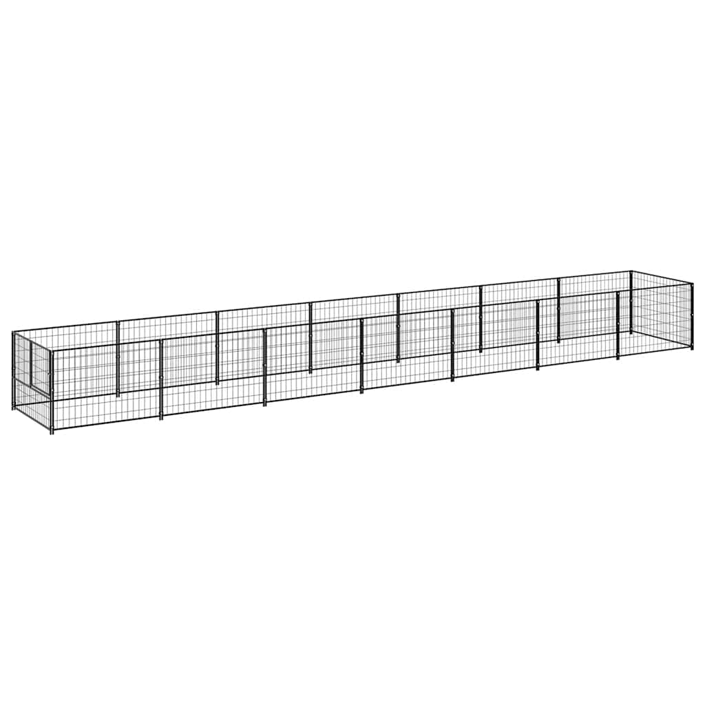 Fekete acél kutyakennel 7 m² - Image 2