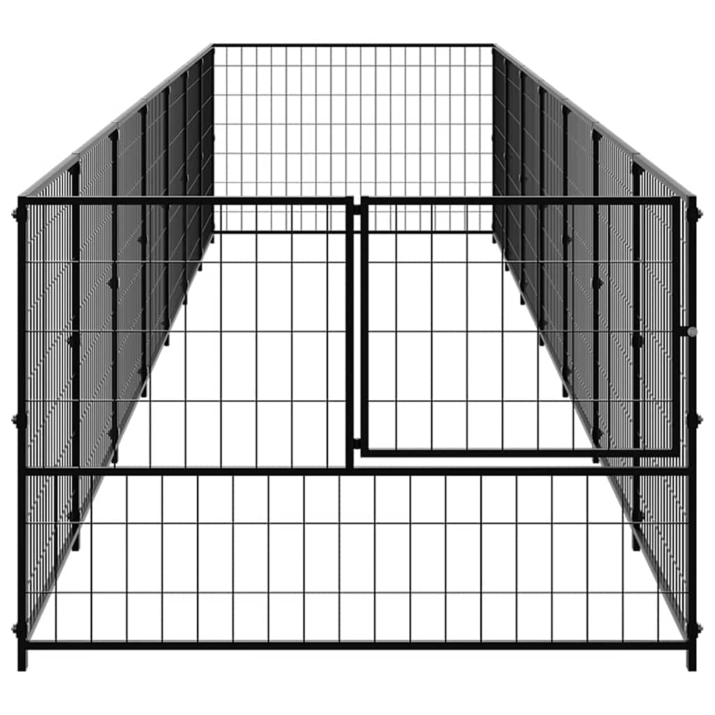 Fekete acél kutyakennel 7 m² - Image 4