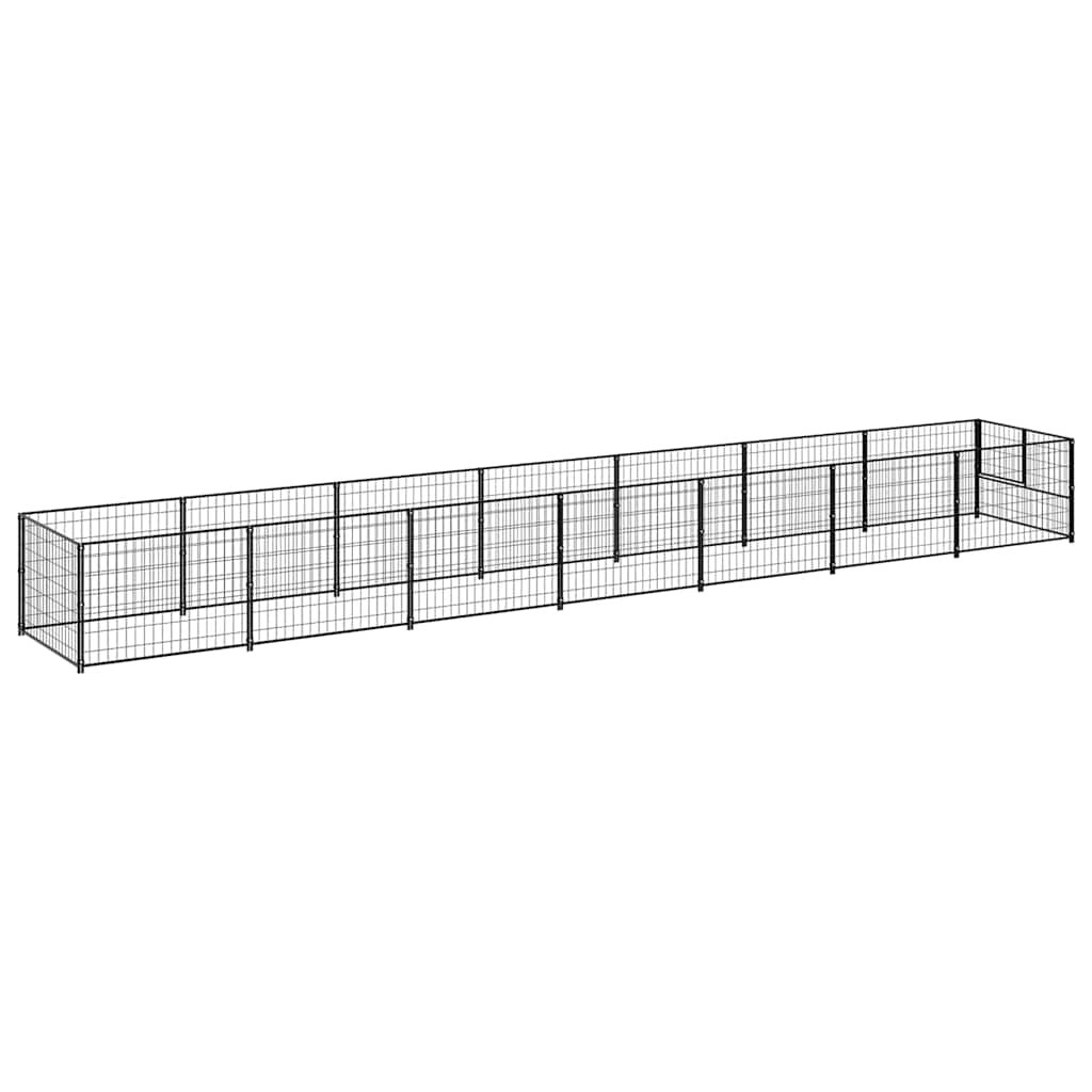 Fekete acél kutyakennel 7 m² - Image 5