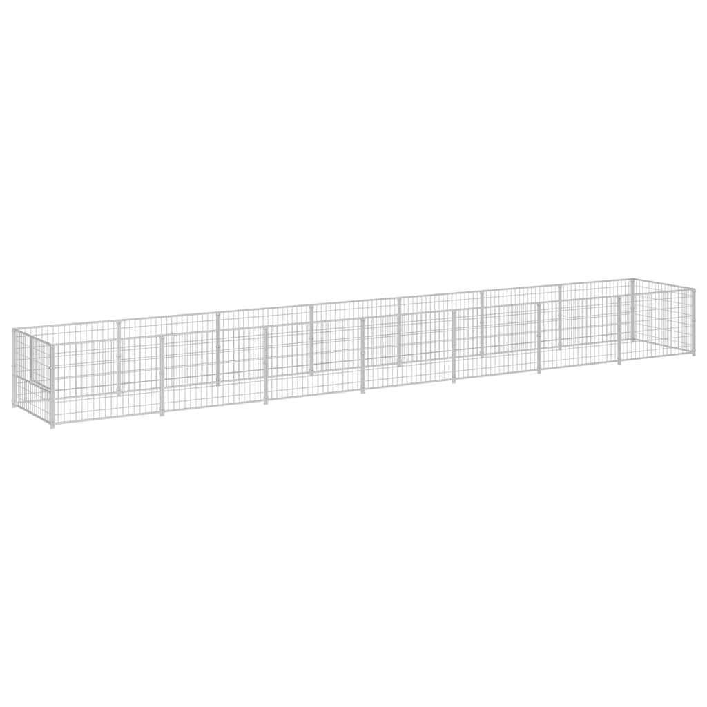 Ezüstszínű acél kutyakennel 7 m² - Image 2