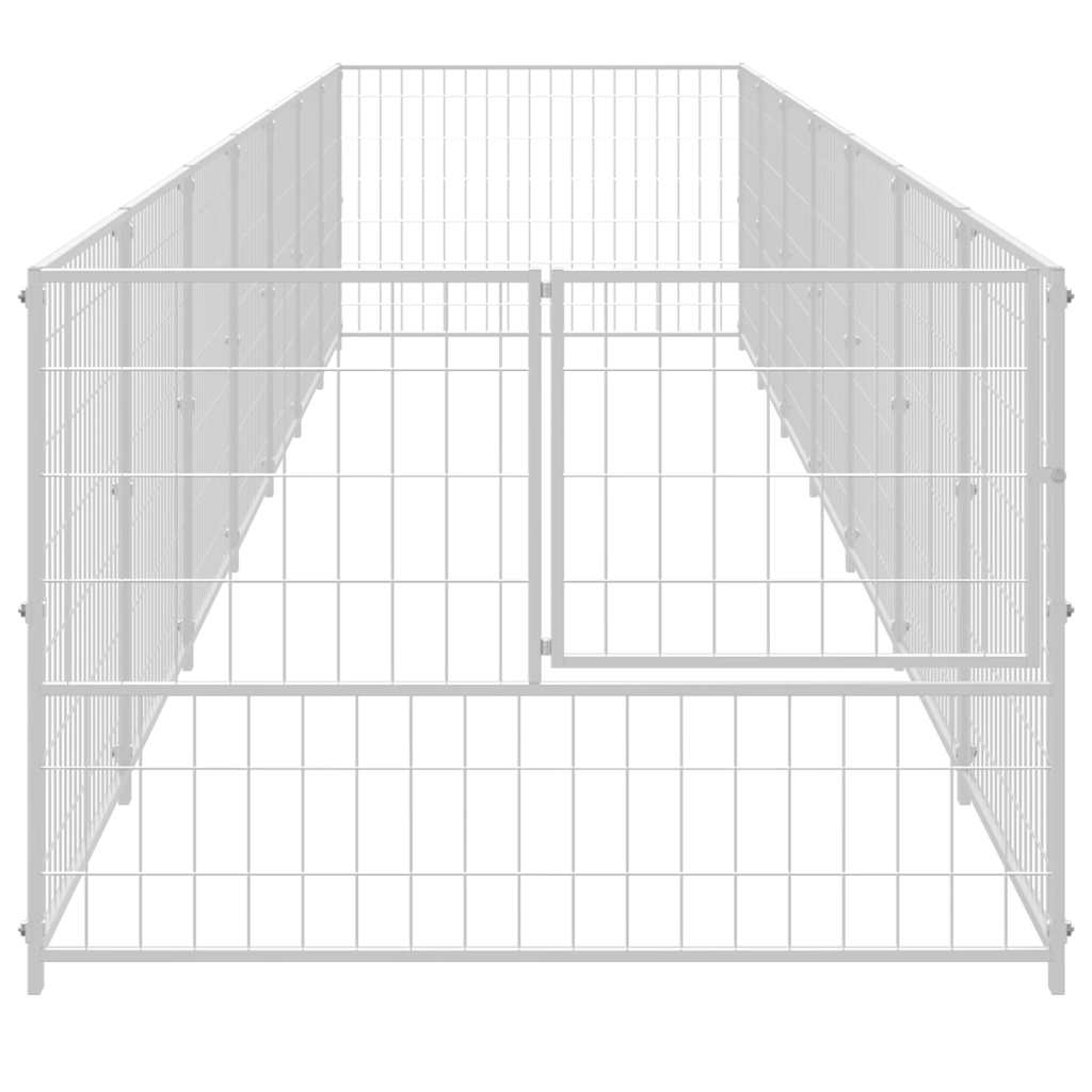 Ezüstszínű acél kutyakennel 7 m² - Image 4