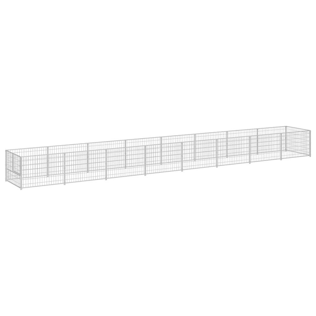 Ezüstszínű acél kutyakennel 8 m² - Image 2