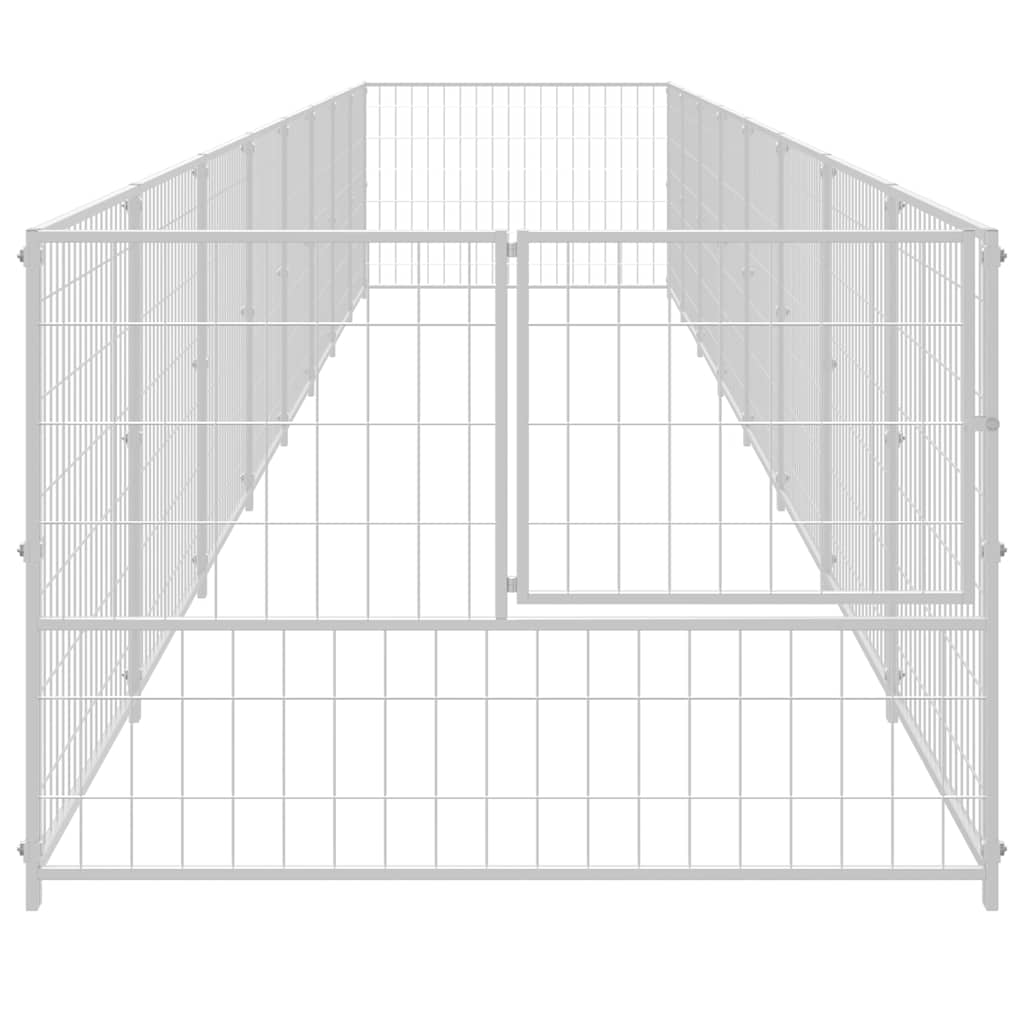 Ezüstszínű acél kutyakennel 8 m² - Image 4