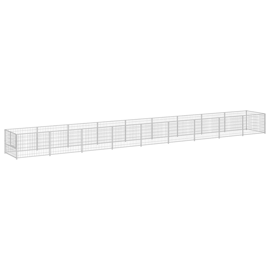 Ezüstszínű acél kutyakennel 9 m² - Image 2