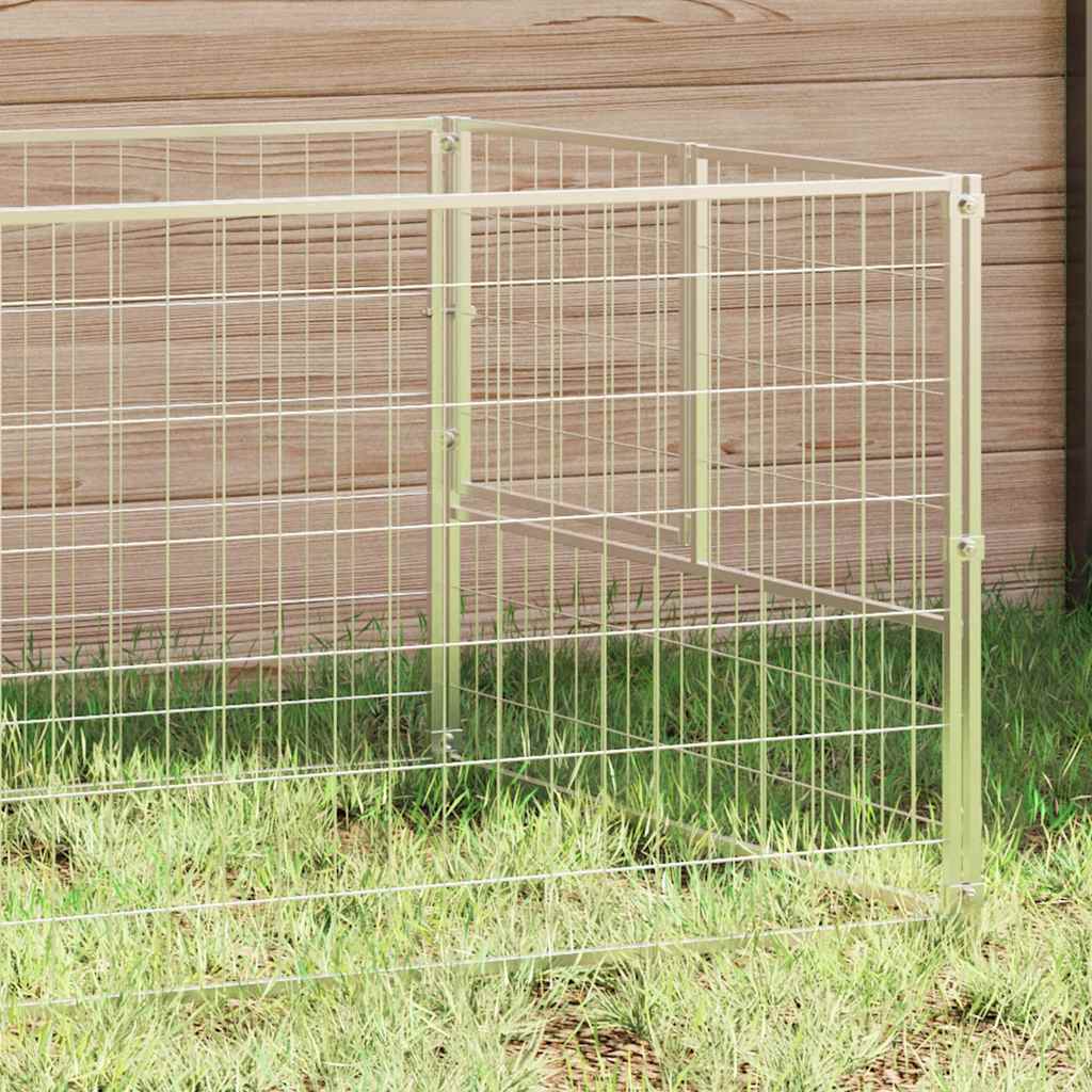 Ezüstszínű acél kutyakennel 9 m² - Image 3