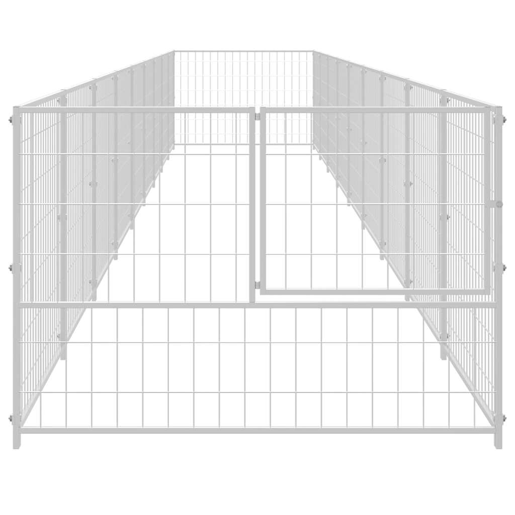 Ezüstszínű acél kutyakennel 9 m² - Image 4