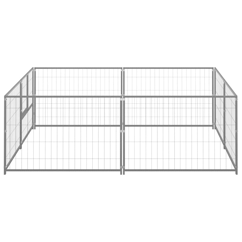Ezüstszínű acél kutyakennel 4 m² - Image 4