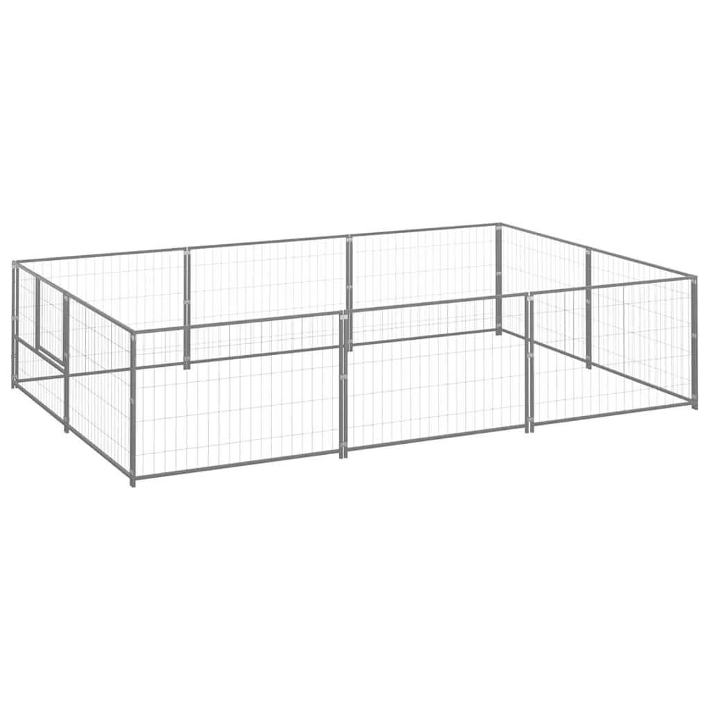 Ezüstszínű acél kutyakennel 6 m² - Image 2