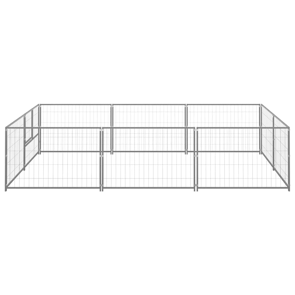 Ezüstszínű acél kutyakennel 6 m² - Image 4