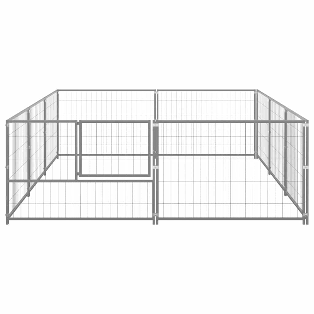 Ezüstszínű acél kutyakennel 6 m² - Image 5