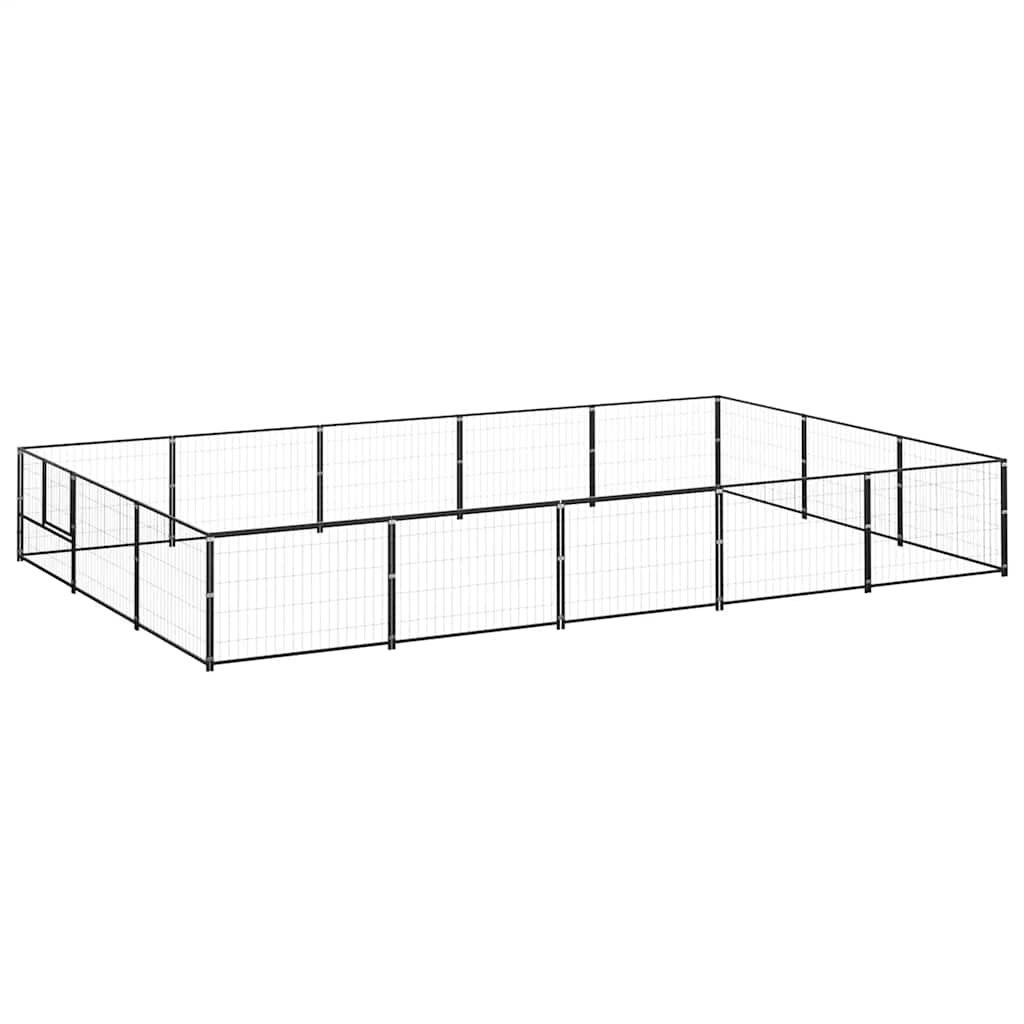 Fekete acél kutyakennel 15 m² - Image 2