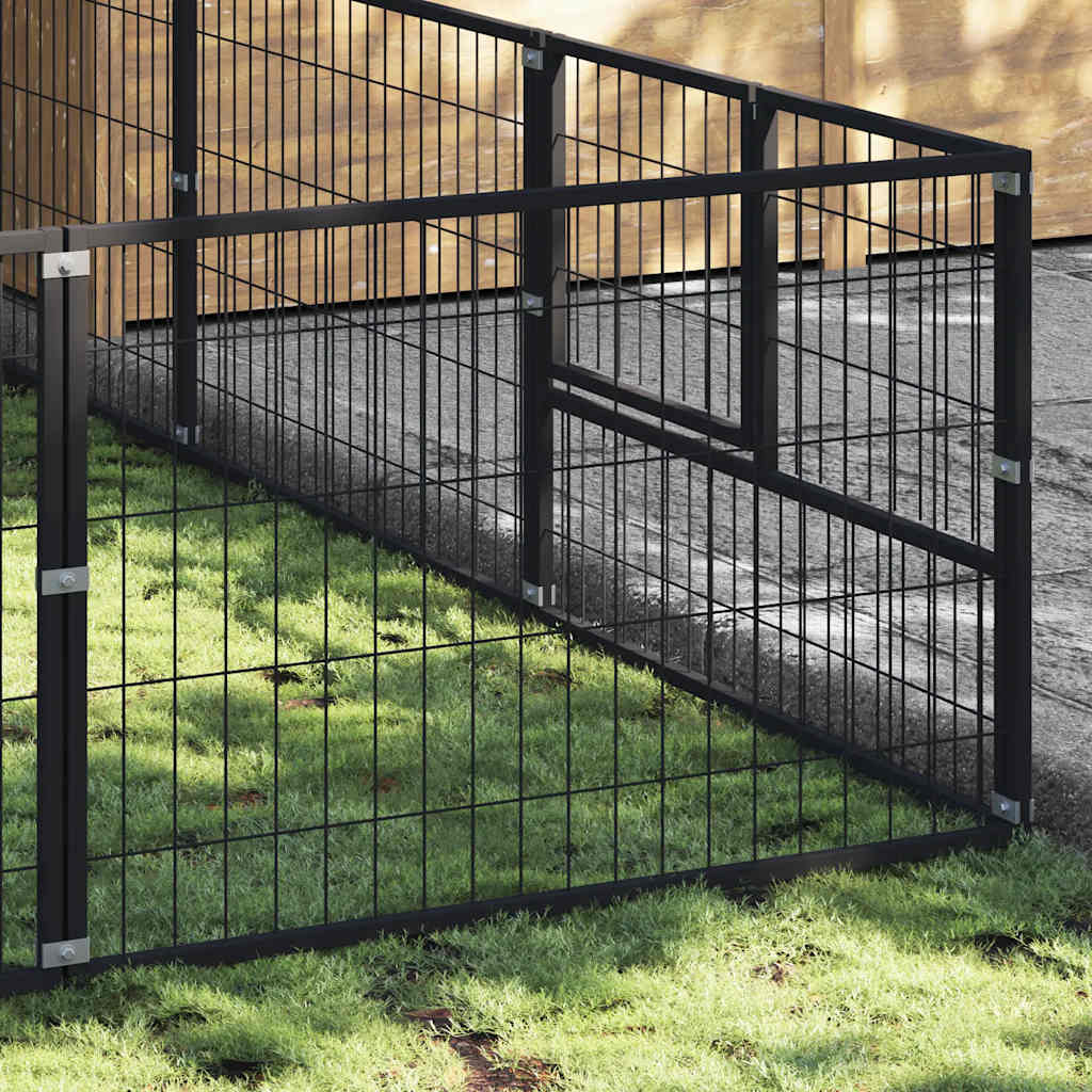 Fekete acél kutyakennel 15 m² - Image 3