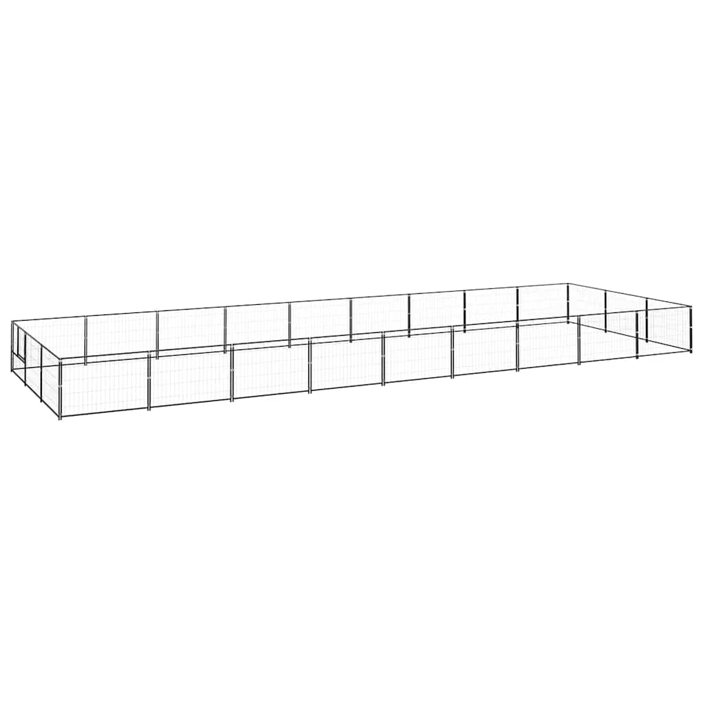 Fekete acél kutyakennel 27 m² - Image 2