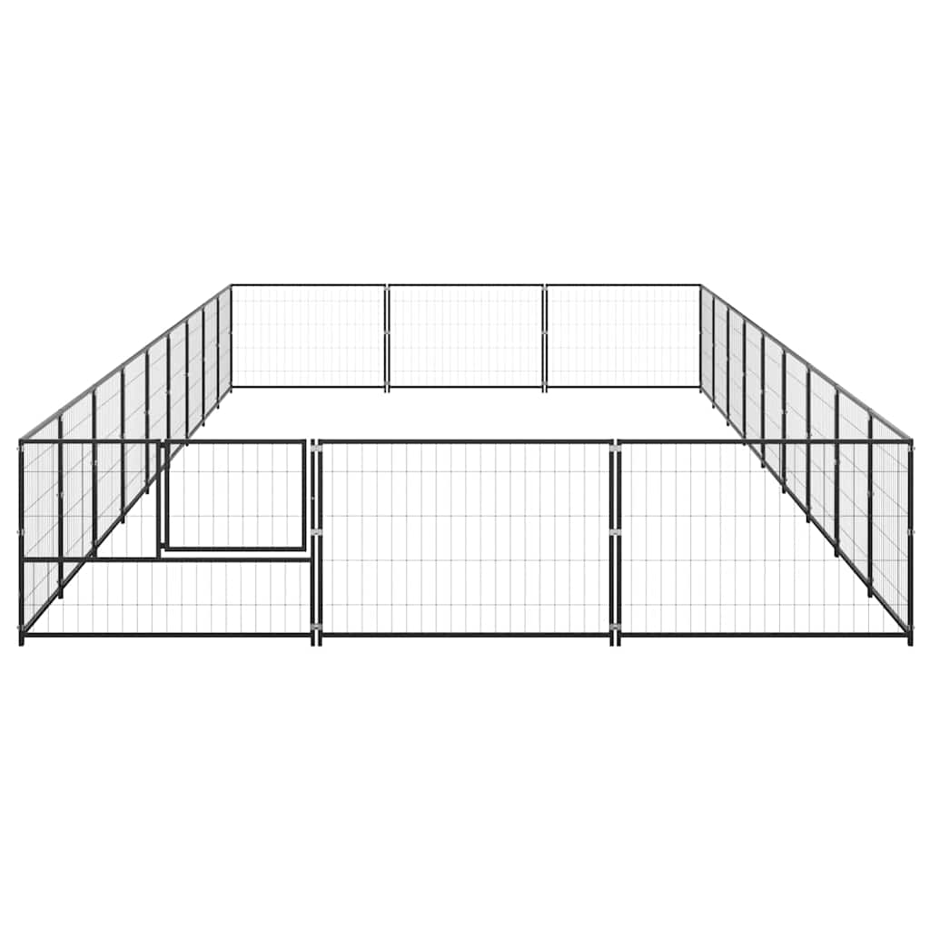 Fekete acél kutyakennel 27 m² - Image 5