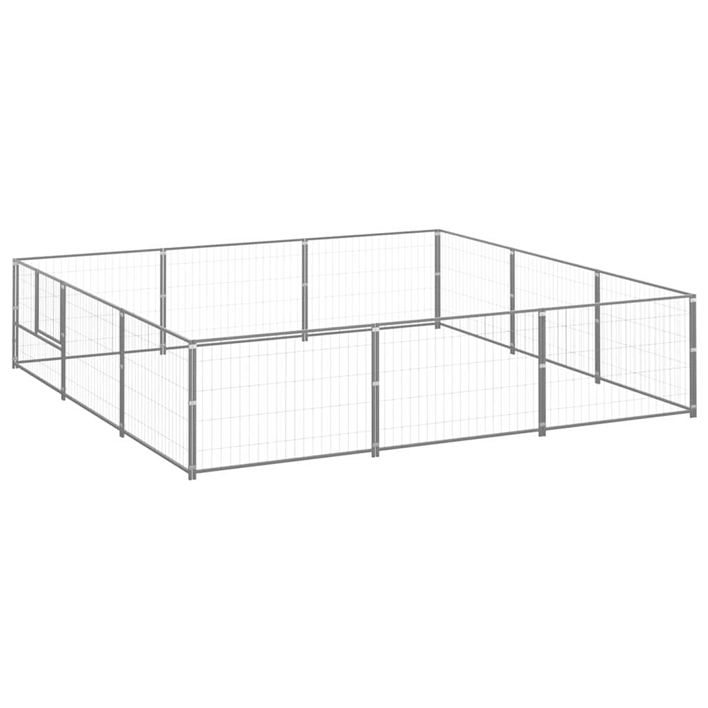 Ezüstszínű acél kutyakennel 9 m² - Image 2