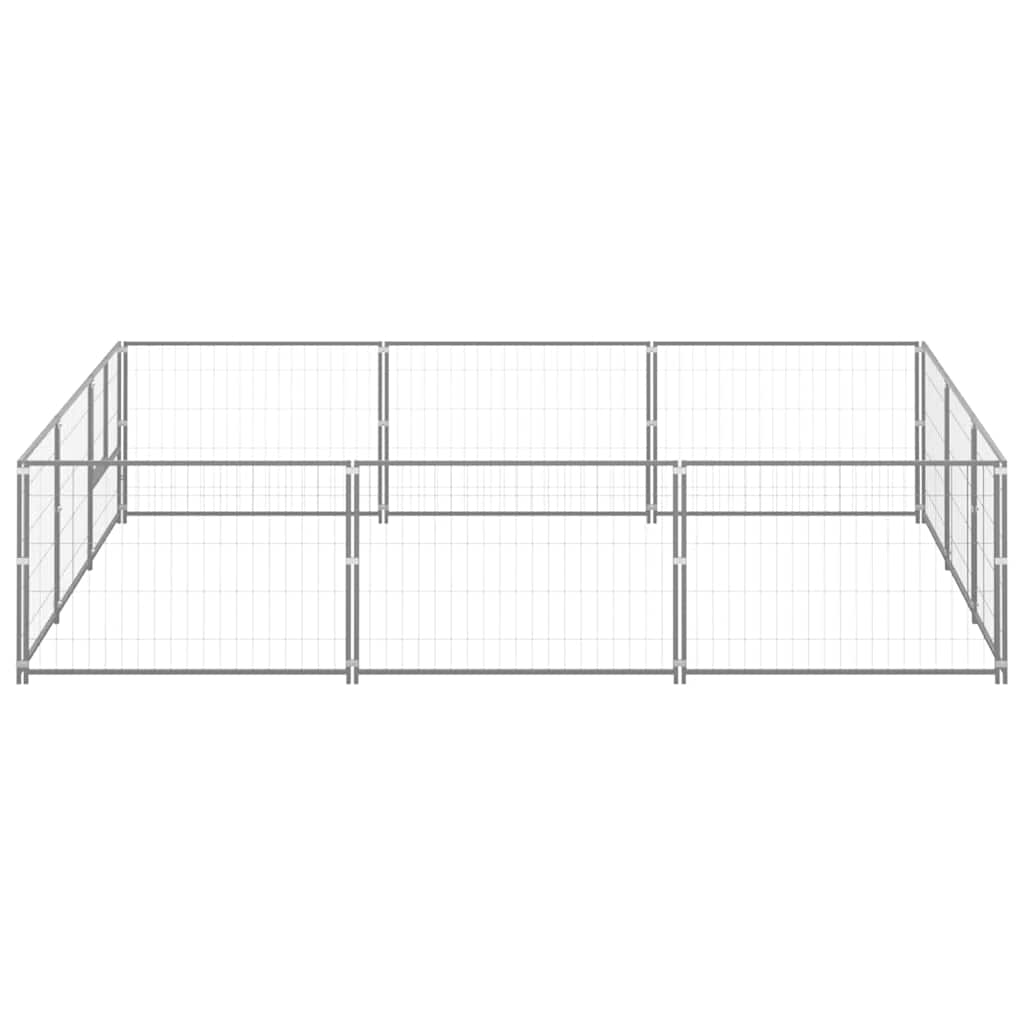 Ezüstszínű acél kutyakennel 9 m² - Image 4
