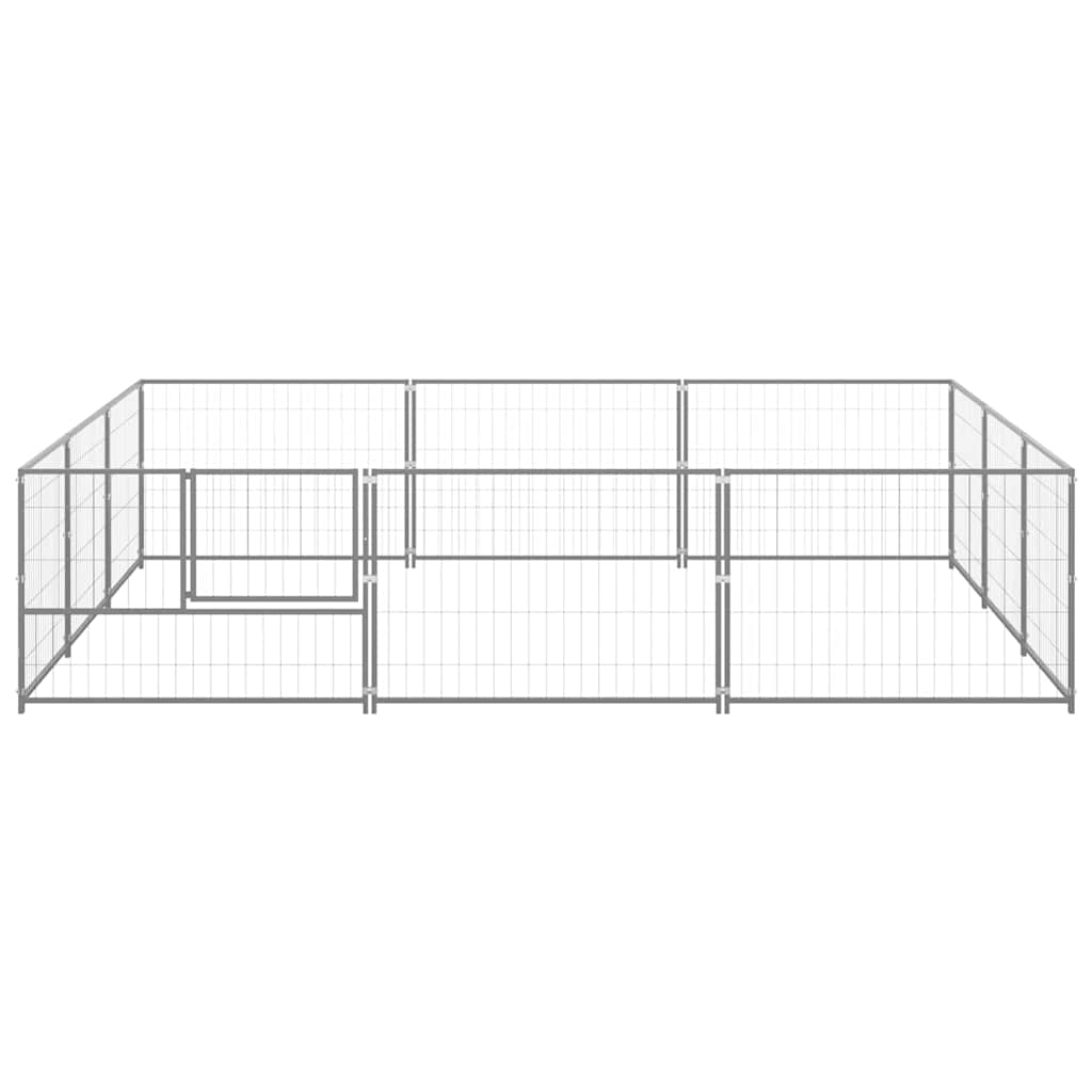 Ezüstszínű acél kutyakennel 9 m² - Image 5