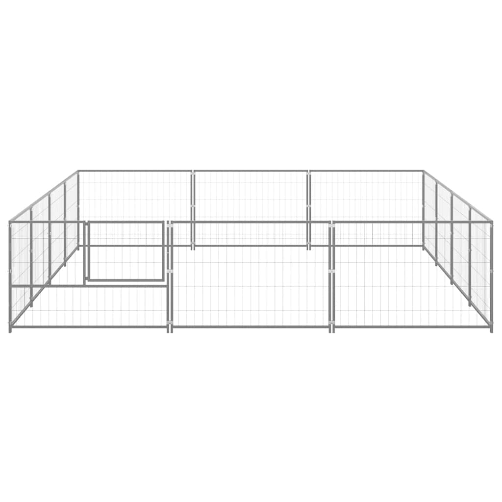 Ezüstszínű acél kutyakennel 12 m² - Image 5