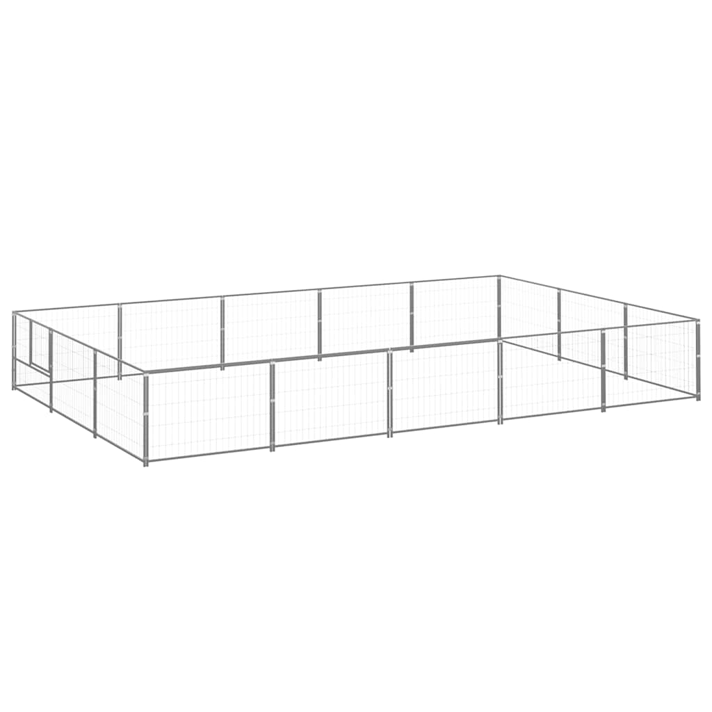 Ezüstszínű acél kutyakennel 15 m² - Image 2