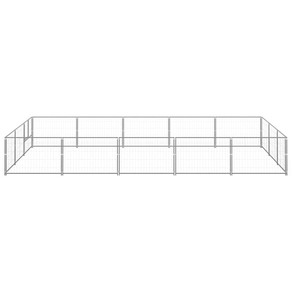 Ezüstszínű acél kutyakennel 15 m² - Image 4